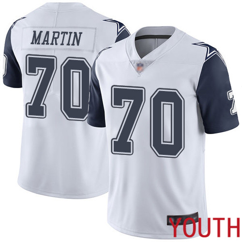 Youth Dallas Cowboys Limited White Zack Martin #70 Rush Vapor Untouchable NFL Jersey->youth nfl jersey->Youth Jersey